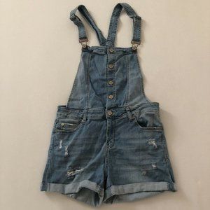 En Jean Overall Shorts Women's M Blue Reg Fit Denim Overall Shorts Size Medium M